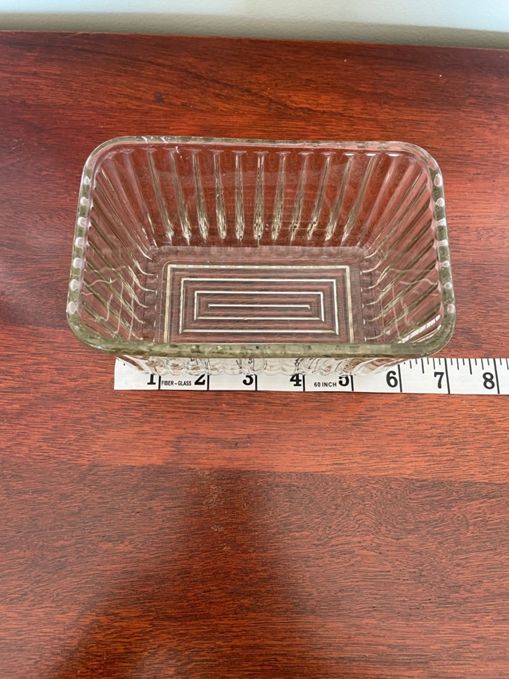 Clear Ribbed Glass Food Storage Container - Clear, Rectangular Refrigerator Dish - Picture 2 of 5
